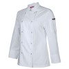 Ladies Snap Button Chef Long Sleeve Jackets Angle